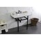 Kingston Brass 36 Carrara Marble Console Sink with Brass Legs, Marble WhiteMatte Black LMS3630MB0 - alternate 4